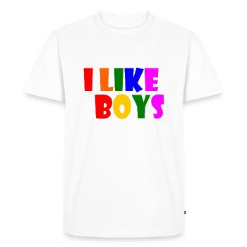 I like boys - T-shirt Premium bio Homme - blanc - Devant - Nico (187cm)