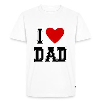 I LOVE DAD - T-shirt Premium bio Homme - blanc - Devant - Nico (187cm)