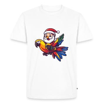 Perroquet Père Noël - T-shirt Premium bio Homme - blanc - Devant - Nico (187cm)