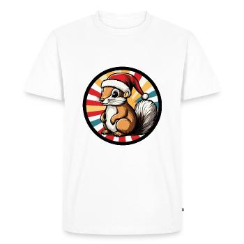 Noël Écureuil Noël - T-shirt Premium bio Homme - blanc - Devant - Nico (187cm)