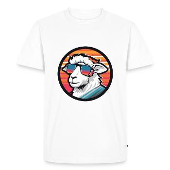 Sheep Comic Cool Summer - Men's Premium Organic T-Shirt - white - Front - Nico (187cm)