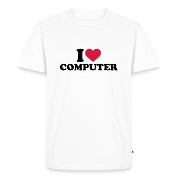 I love Computer - T-shirt Premium bio Homme - blanc - Devant - Nico (187cm)