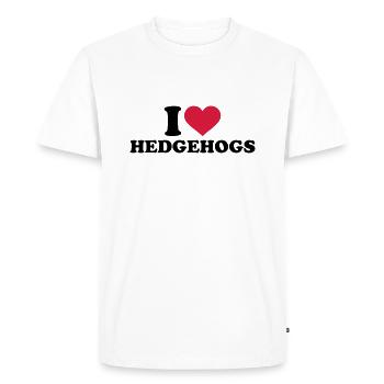 I love hedgehogs - T-shirt Premium bio Homme - blanc - Devant - Nico (187cm)