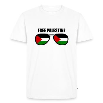 Free palestine - T-shirt Premium bio Homme - blanc - Devant - Nico (187cm)