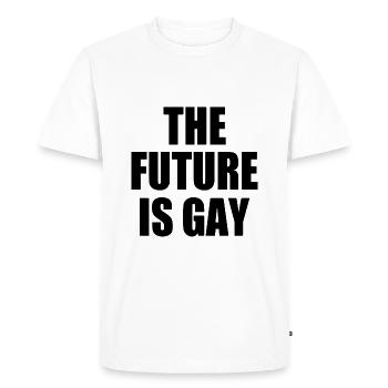 the future is gay - Men's Premium Organic T-Shirt - white - Front - Nico (187cm)