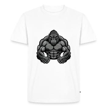 Muscles de gorille Fitness - T-shirt Premium bio Homme - blanc - Devant - Nico (187cm)