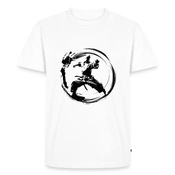Karaté Silhouette Combattante - T-shirt Premium bio Homme - blanc - Devant - Nico (187cm)