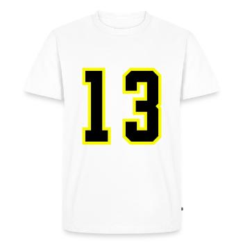 Maillot à 13 numéros - T-shirt Premium bio Homme - blanc - Devant - Nico (187cm)