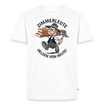 Lustiger Cartoon - Beruf Zimmerer - Männer Premium Bio T-Shirt - Weiß - Vorne - Nico (187cm)