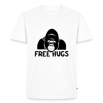 Free Hugs Gorille - T-shirt Premium bio Homme - blanc - Devant - Nico (187cm)