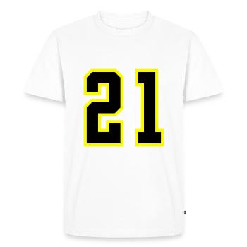 Maillot à 21 numéros - T-shirt Premium bio Homme - blanc - Devant - Nico (187cm)