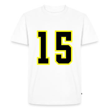 Maillot à 15 numéros - T-shirt Premium bio Homme - blanc - Devant - Nico (187cm)