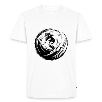 Silhouette de surfeur Surf - T-shirt Premium bio Homme - blanc - Devant - Nico (187cm)
