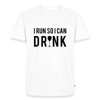 Run - Men's Premium Organic T-Shirt - white - Front - Nico (187cm)