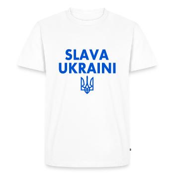 Slava ukraini Ukraina - Men's Premium Organic T-Shirt - white - Front - Nico (187cm)