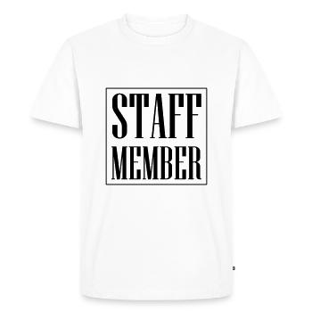 Staff Member - Men's Premium Organic T-Shirt - white - Front - Nico (187cm)