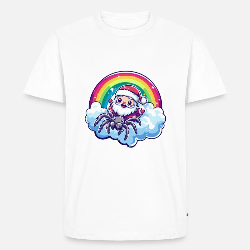 Tarantula Weihnachtsmann Regenbogen - Männer Premium Bio T-Shirt - Weiß