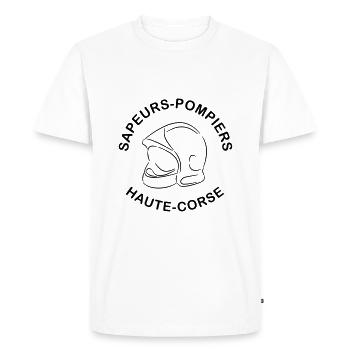 sapeurs-pompiers haute corse - T-shirt Premium bio Homme - blanc - Devant - Nico (187cm)