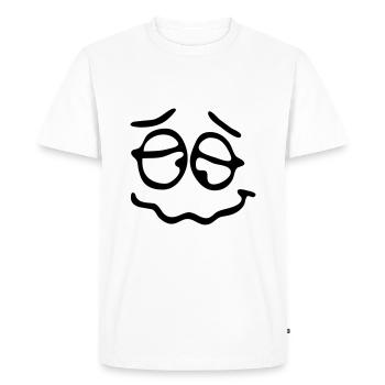 Funny Face, Cartoon Face, Trickfilm, Smiley - T-shirt Premium bio Homme - blanc - Devant - Nico (187cm)