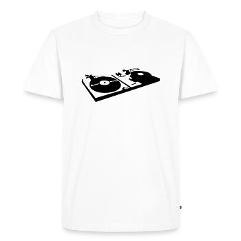 DJ, record player, vinyl - T-shirt Premium bio Homme - blanc - Devant - Nico (187cm)