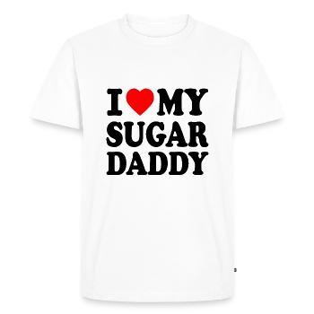 I love my Sugar daddy - T-shirt Premium bio Homme - blanc - Devant - Nico (187cm)