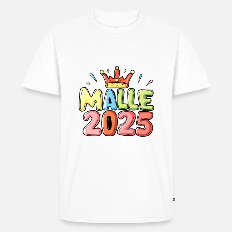 Malle 2025 Krone - Männer Premium Bio T-Shirt - Weiß