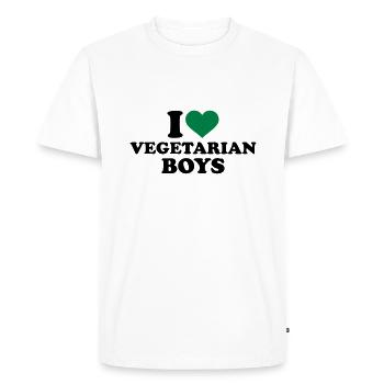 vegetarian - Men's Premium Organic T-Shirt - white - Front - Nico (187cm)