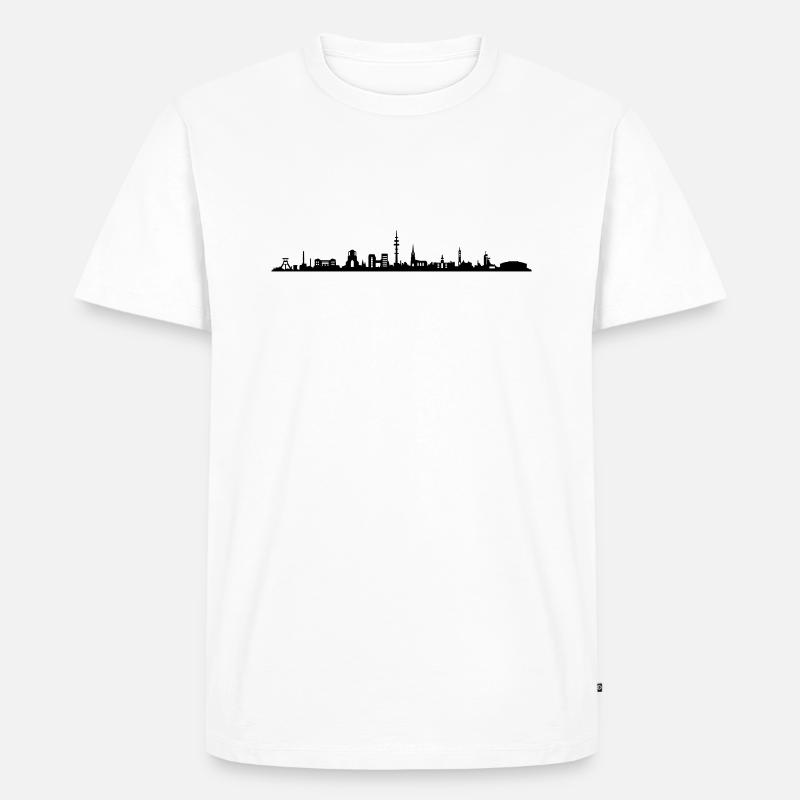 Skyline - Gelsenkirchen - Männer Premium Bio T-Shirt - Weiß