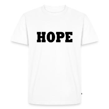 Hope - Men's Premium Organic T-Shirt - white - Front - Nico (187cm)