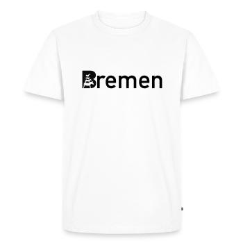 Panneau de la ville de Brême avec le musicien de la ville de Brême - T-shirt Premium bio Homme - blanc - Devant - Nico (187cm)