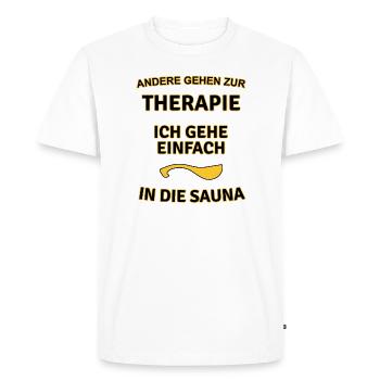 Sauna saunas cadeau de thérapie (0284) - T-shirt Premium bio Homme - blanc - Devant - Nico (187cm)