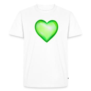 Heart green light green gift idea - Men's Premium Organic T-Shirt - white - Front - Nico (187cm)