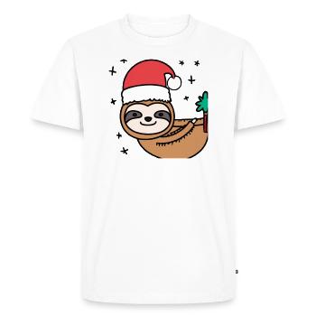 Idée cadeau paresseux Noël mignon mignon - T-shirt Premium bio Homme - blanc - Devant - Nico (187cm)
