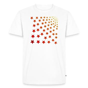 Étoiles rouge orange jaune idée cadeau - T-shirt Premium bio Homme - blanc - Devant - Nico (187cm)