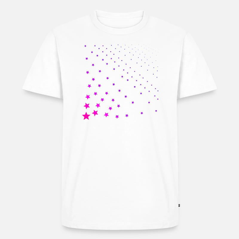 Rosa Sterne Pink Geschenkidee - Männer Premium Bio T-Shirt - Weiß