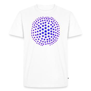 Idée cadeau bleu violet étoilé - T-shirt Premium bio Homme - blanc - Devant - Nico (187cm)
