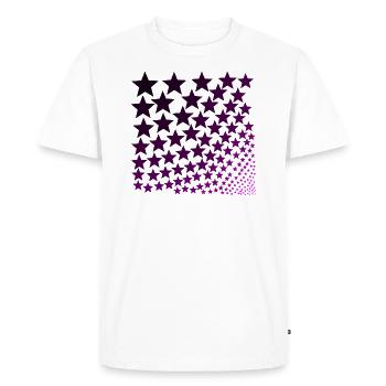 Idée cadeau rose violet étoilé - T-shirt Premium bio Homme - blanc - Devant - Nico (187cm)