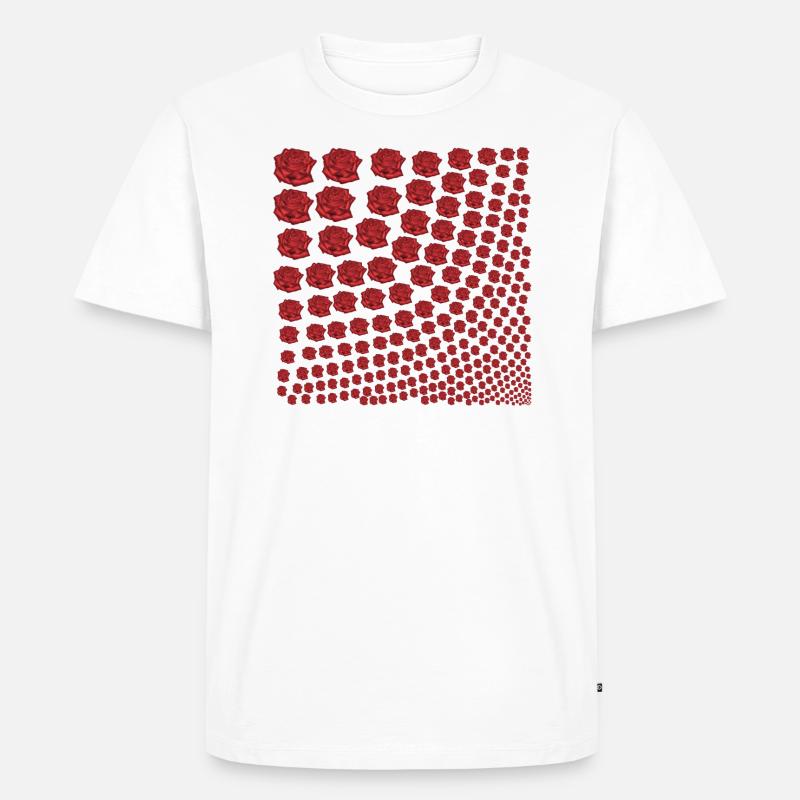 Rosen rot Geschenkidee - Männer Premium Bio T-Shirt - Weiß