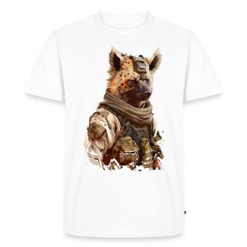 Hyène - Soldat - T-shirt Premium bio Homme - blanc - Devant - Nico (187cm)