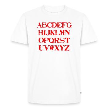 ABC Gift Idea Alphabet Letters Nursery - Men's Premium Organic T-Shirt - white - Front - Nico (187cm)