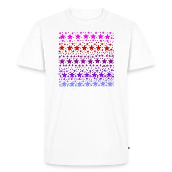 Étoiles rouge rose violet lavande idée cadeau - T-shirt Premium bio Homme - blanc - Devant - Nico (187cm)