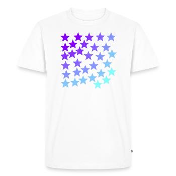 Etoiles violet turquoise lavande bleu clair idée cadeau - T-shirt Premium bio Homme - blanc - Devant - Nico (187cm)