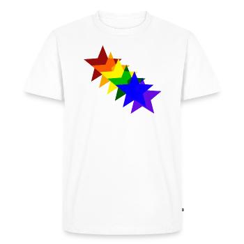 Colorful stars rainbow gift idea - Men's Premium Organic T-Shirt - white - Front - Nico (187cm)