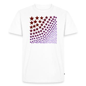 Idée cadeau étoiles rouge violet - T-shirt Premium bio Homme - blanc - Devant - Nico (187cm)