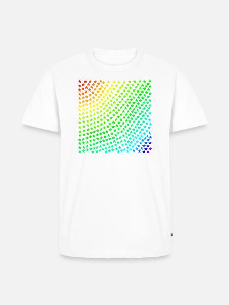 Stern Sterne Regenbogen bunt Geschenkidee - Männer Premium Bio T-Shirt - Weiß