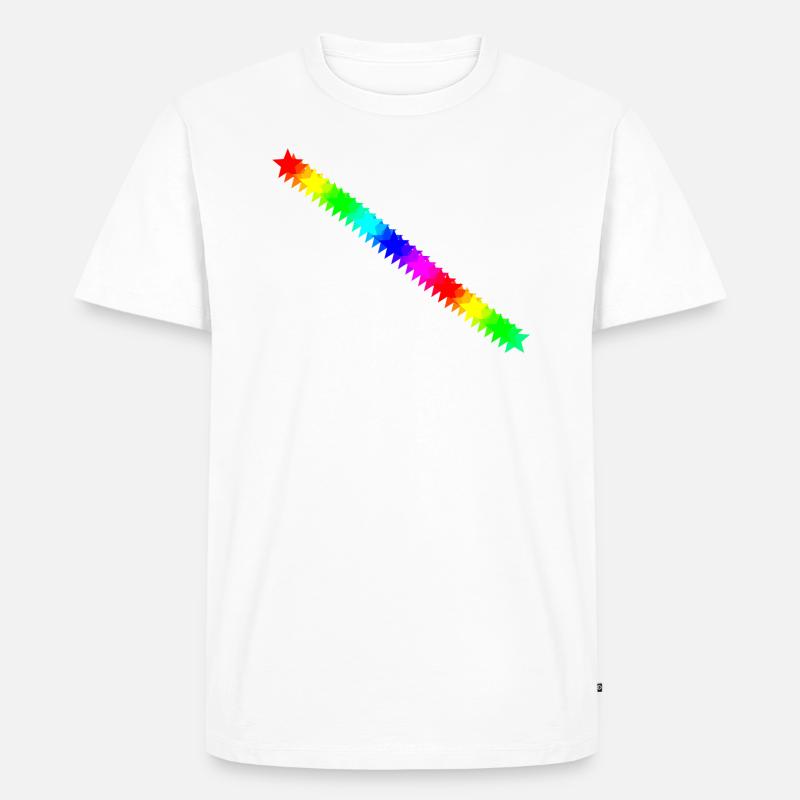 Sterne bunt Regenbogen Geschenkidee - Männer Premium Bio T-Shirt - Weiß