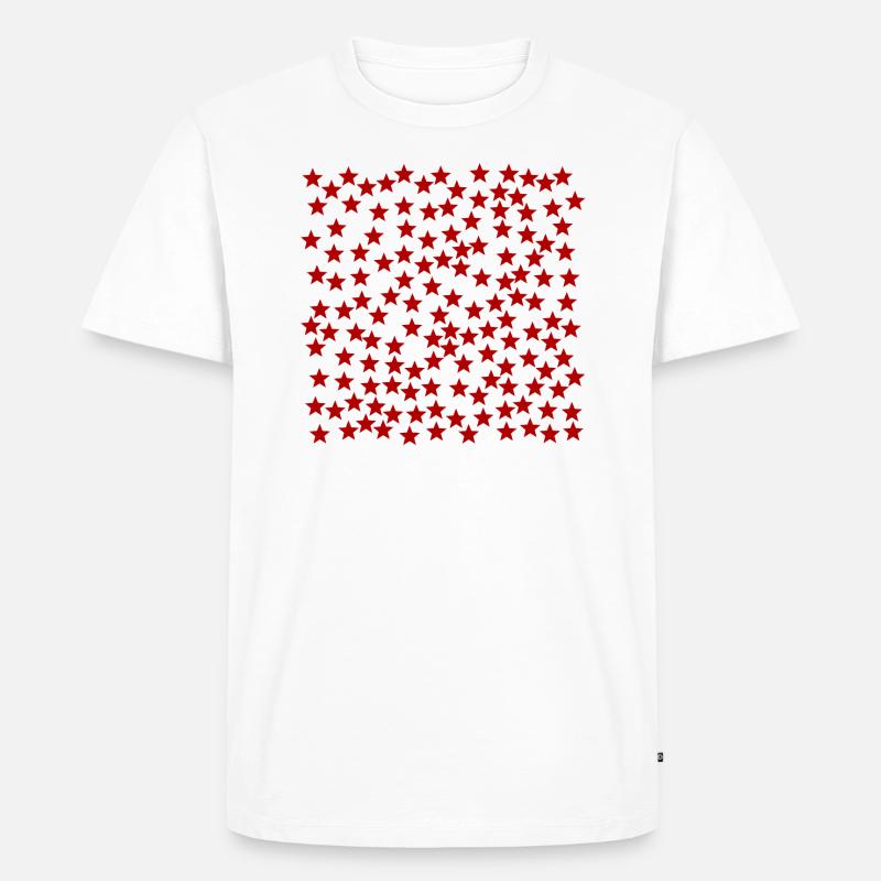 Sterne rot Geschenkidee - Männer Premium Bio T-Shirt - Weiß