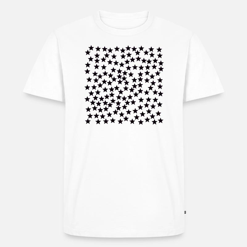 Schwarze Sterne Geschenkidee - Männer Premium Bio T-Shirt - Weiß