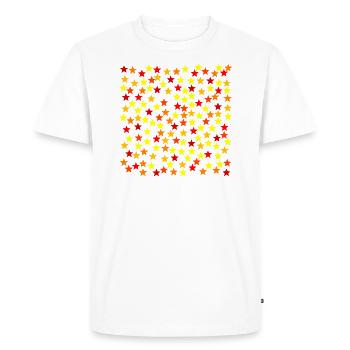 Idée cadeau étoiles en jaune, rouge et orange - T-shirt Premium bio Homme - blanc - Devant - Nico (187cm)