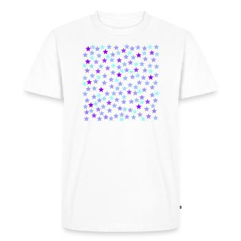 Idée cadeau violet lavande turquoise étoiles bleu clair - T-shirt Premium bio Homme - blanc - Devant - Nico (187cm)